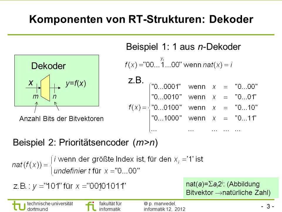 Komponenten von RT-Strukturen: Dekoder