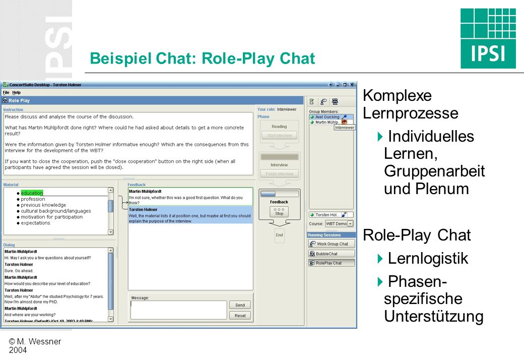 Beispiel Chat: Role-Play Chat
