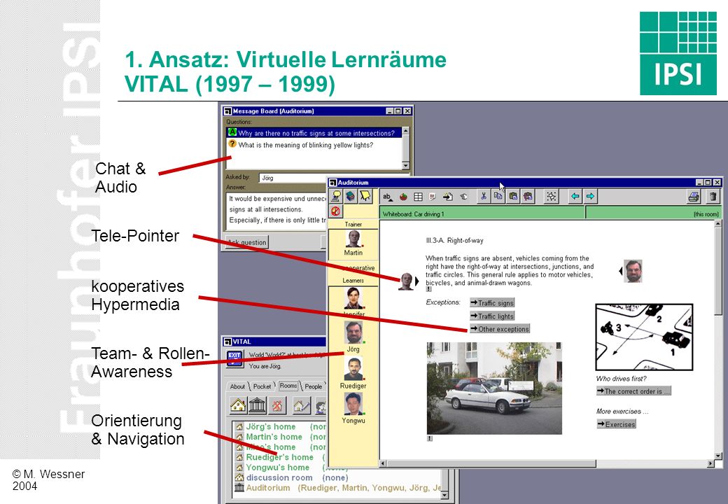 1. Ansatz: Virtuelle Lernräume VITAL (1997 – 1999)