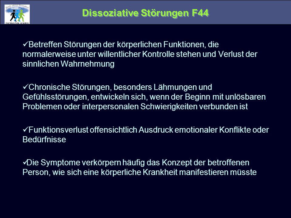 Dissoziative Störungen F44