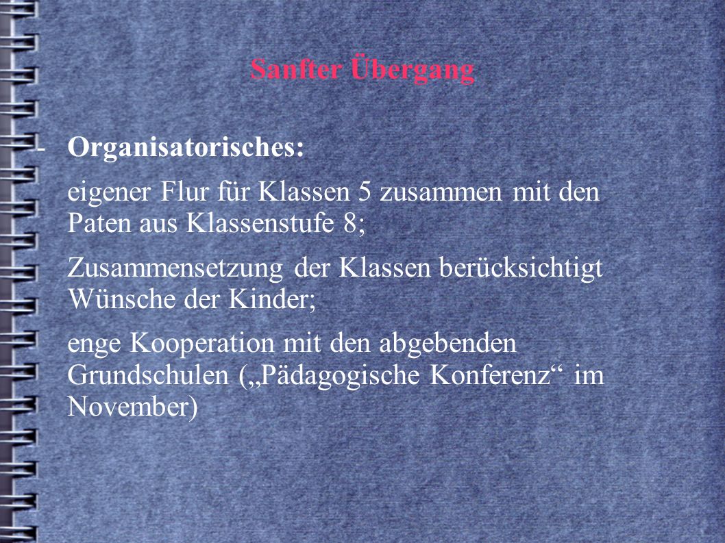 eigener Flur für Klassen 5 zusammen mit den Paten aus Klassenstufe 8;