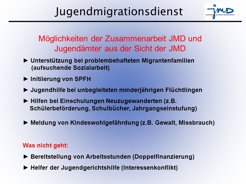 Möglichkeiten der Zusammenarbeit JMD und Jugendämter aus der Sicht der JMD