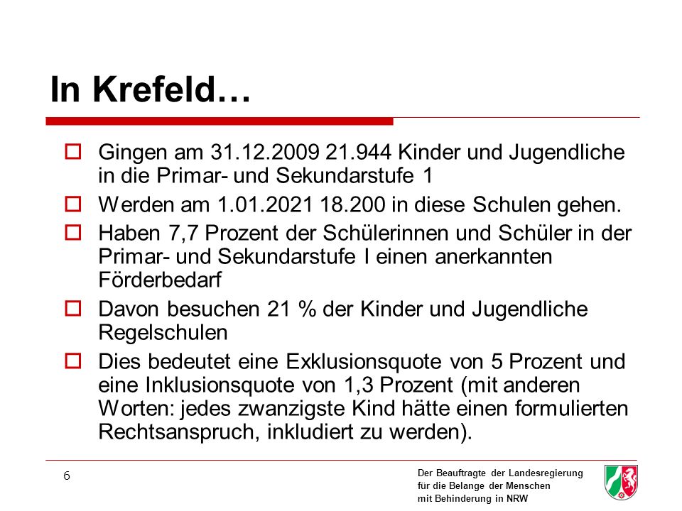 In Krefeld… Gingen am Kinder und Jugendliche in die Primar- und Sekundarstufe 1.