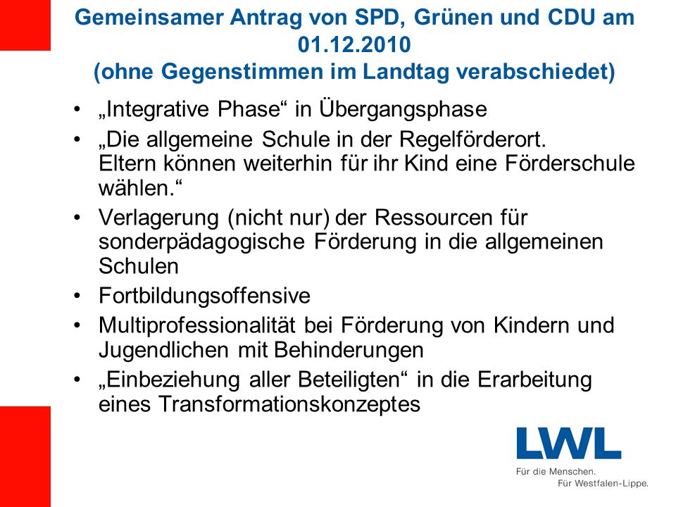 Gemeinsamer Antrag von SPD, Grünen und CDU am
