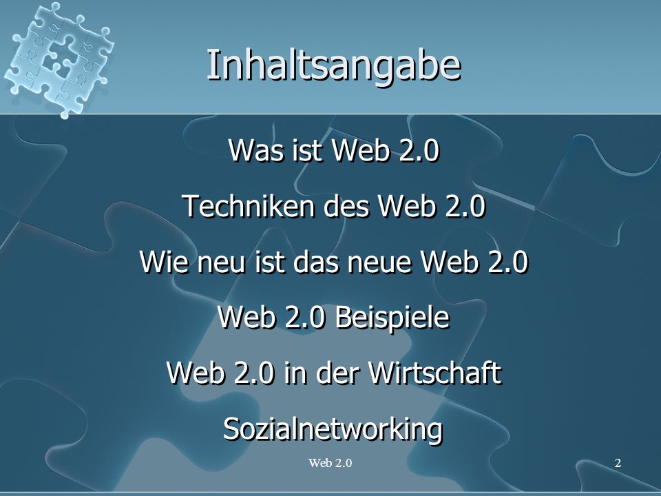 Inhaltsangabe Was ist Web 2.0 Techniken des Web 2.0