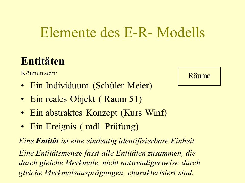 Elemente des E-R- Modells