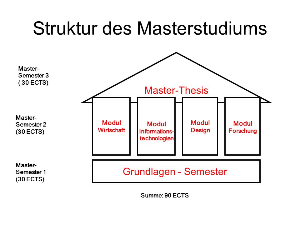 Struktur des Masterstudiums