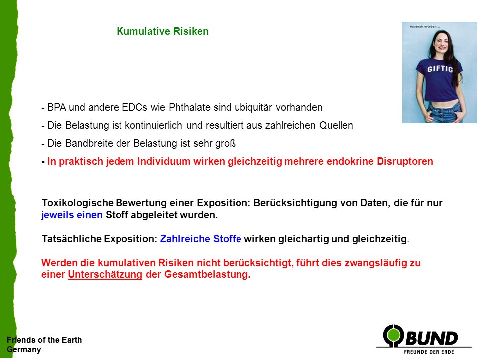 - BPA und andere EDCs wie Phthalate sind ubiquitär vorhanden