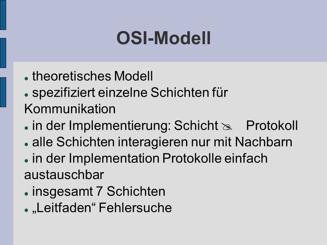 OSI-Modell theoretisches Modell