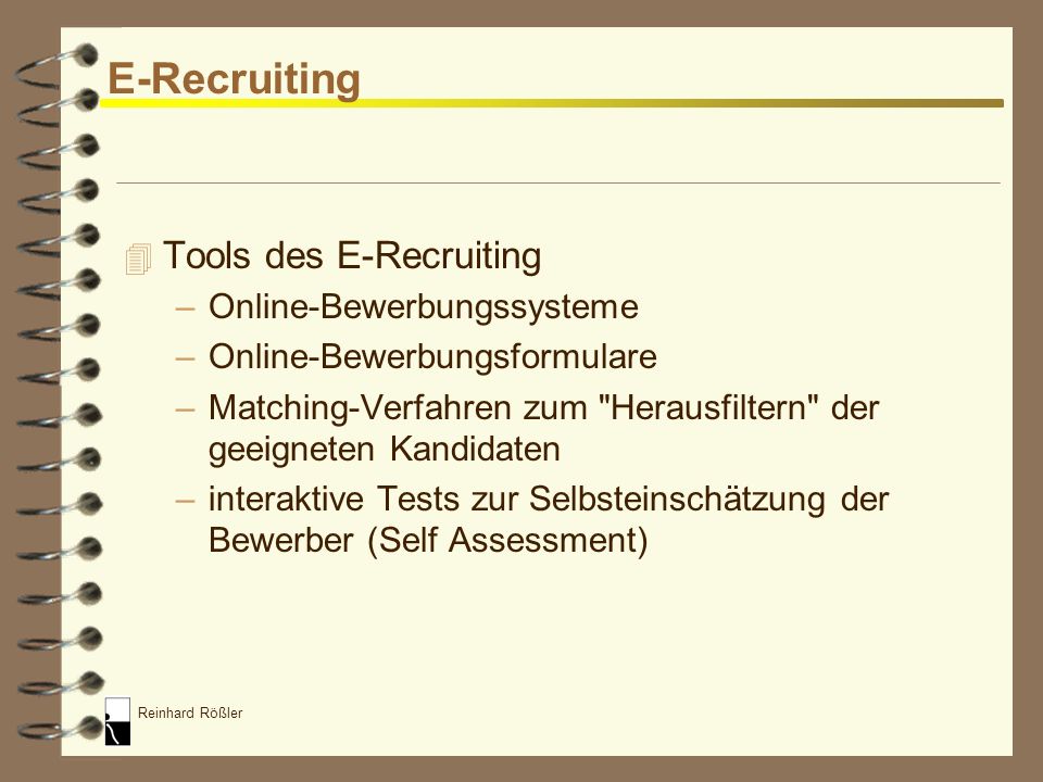 E-Recruiting Tools des E-Recruiting Online-Bewerbungssysteme