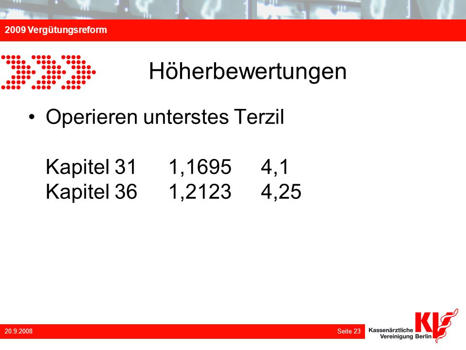 Höherbewertungen Operieren unterstes Terzil Kapitel 31 1,1695 4,1 Kapitel 36 1,2123 4,25