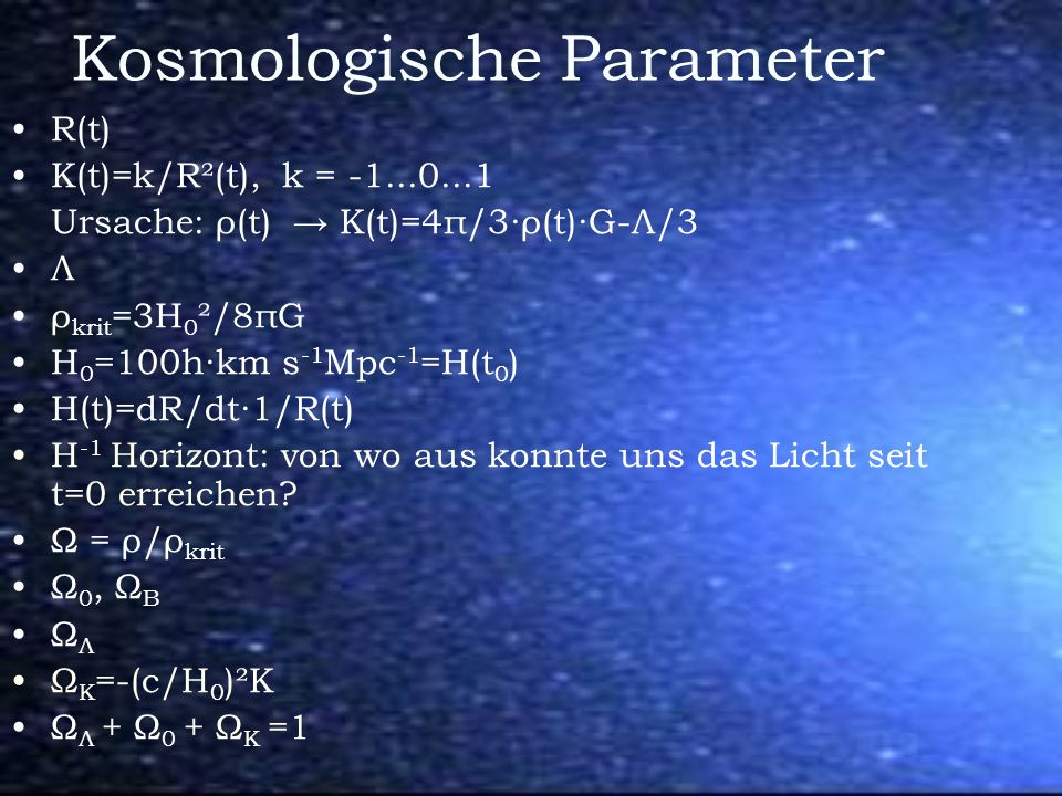 Kosmologische Parameter