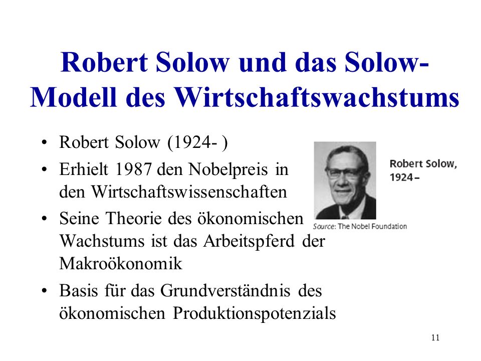 Robert Solow und das Solow-Modell des Wirtschaftswachstums