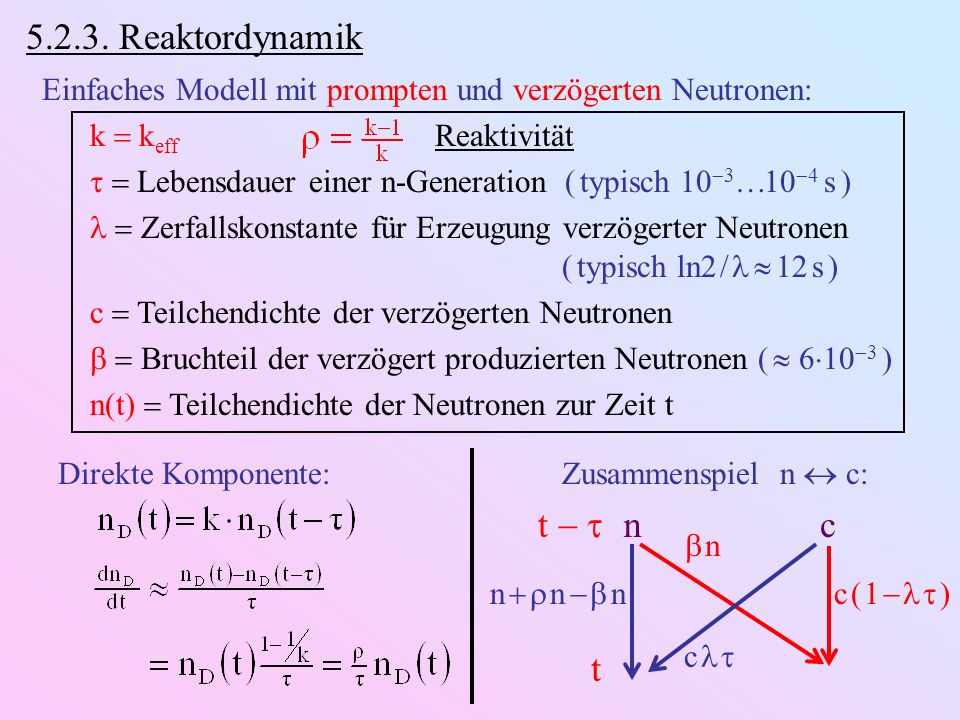 Reaktordynamik t   t n c