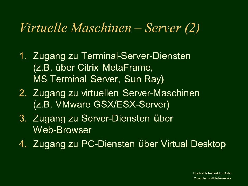 Virtuelle Maschinen – Server (2)