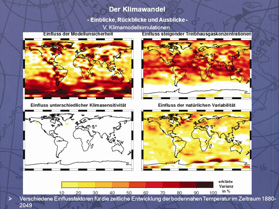 Verschiedene Einflussfaktoren für die zeitliche Entwicklung der bodennahen Temperatur im Zeitraum