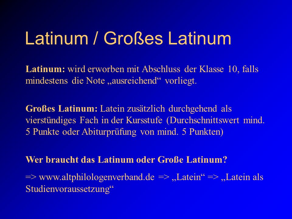Latinum / Großes Latinum