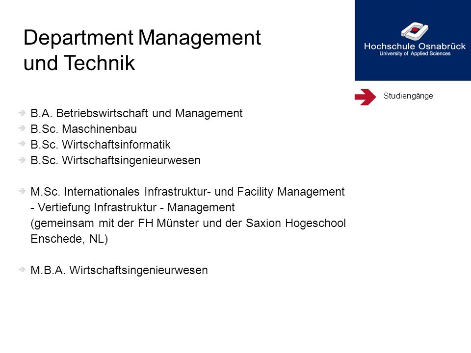 Department Management und Technik