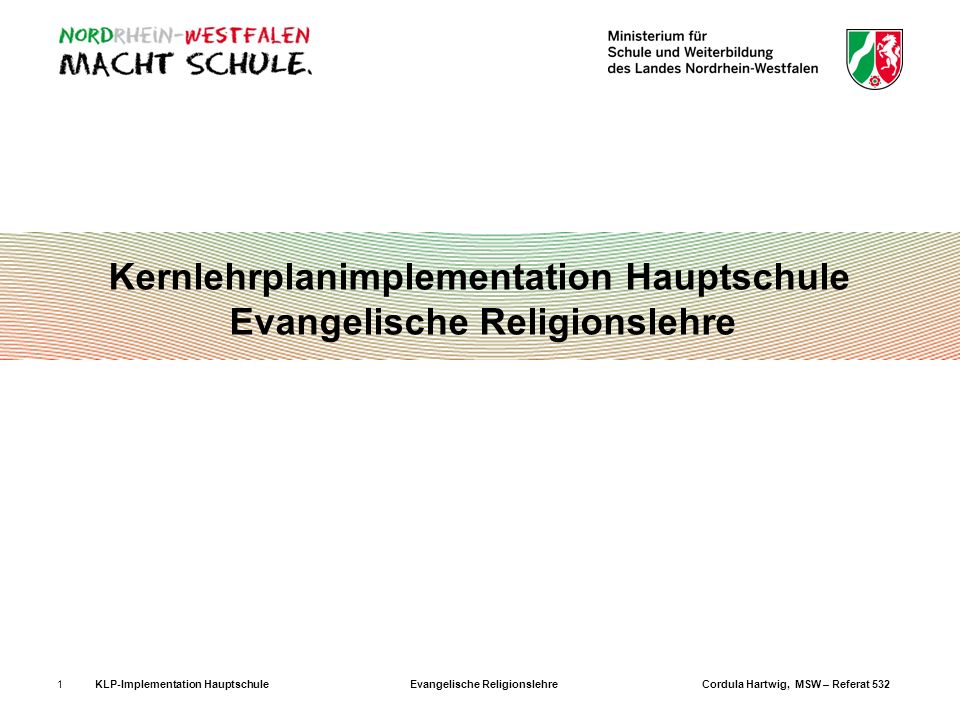 Kernlehrplanimplementation Hauptschule Evangelische Religionslehre