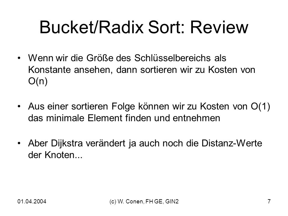 Bucket/Radix Sort: Review