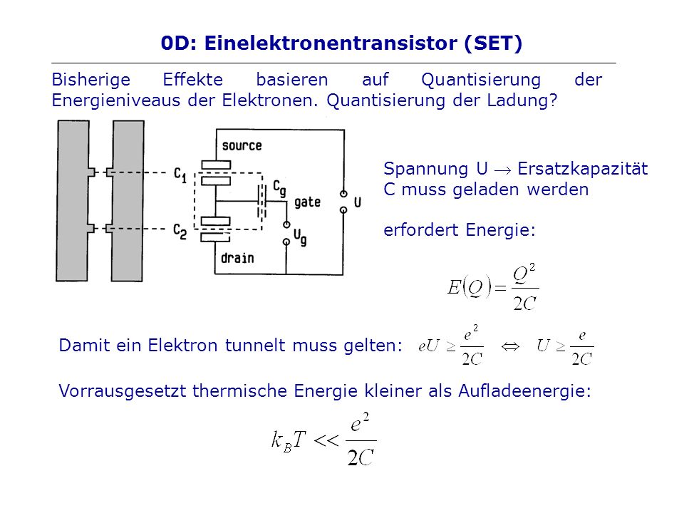 0D: Einelektronentransistor (SET)