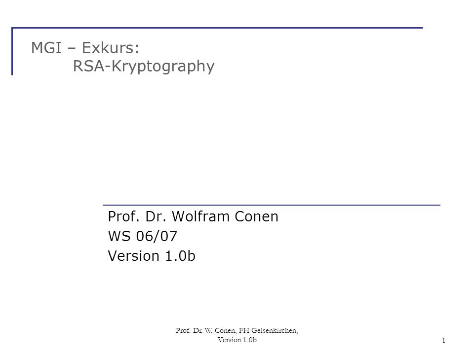 MGI – Exkurs: RSA-Kryptography