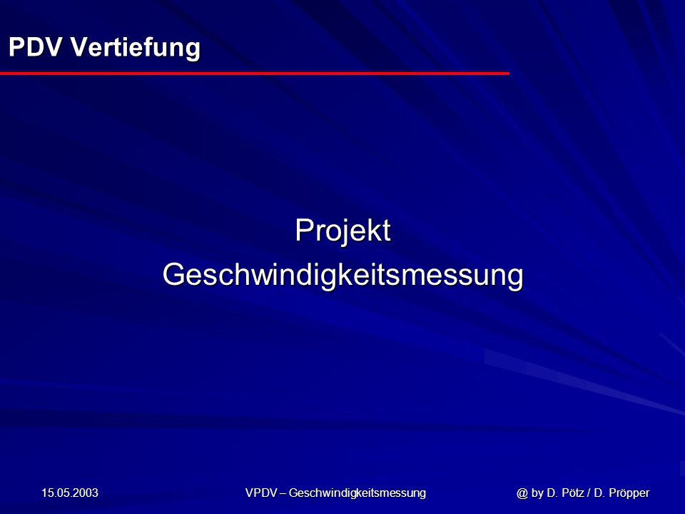 Geschwindigkeitsmessung