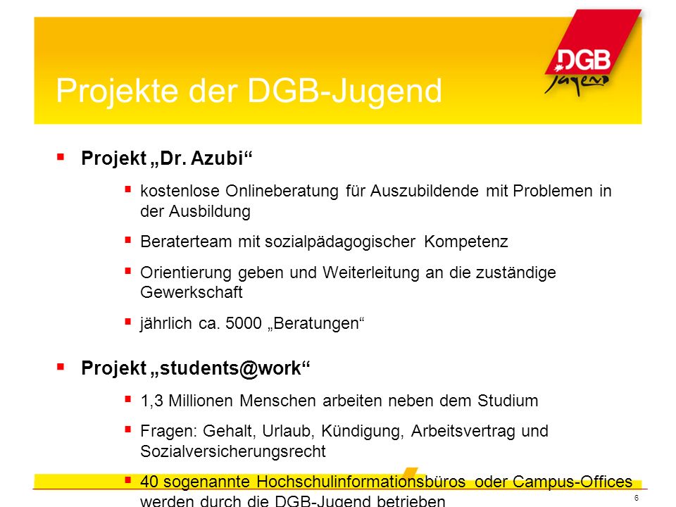 Projekte der DGB-Jugend