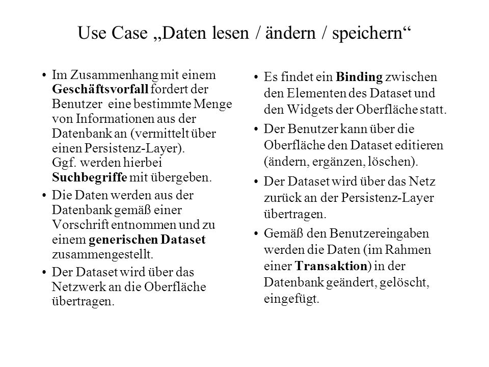 Use Case „Daten lesen / ändern / speichern
