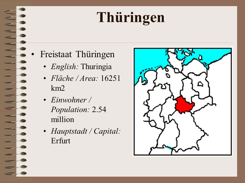 Thüringen Freistaat Thüringen English: Thuringia