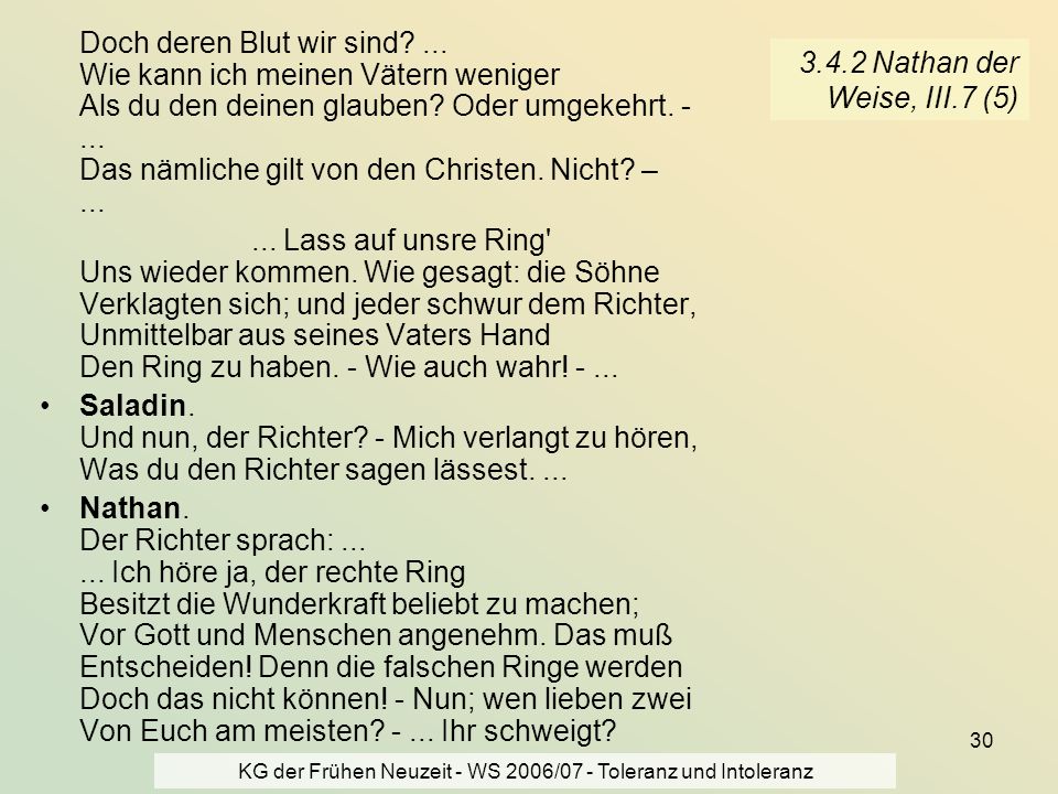 KG der Frühen Neuzeit - WS 2006/07 - Toleranz und Intoleranz