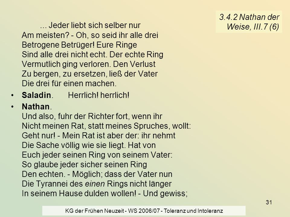 KG der Frühen Neuzeit - WS 2006/07 - Toleranz und Intoleranz
