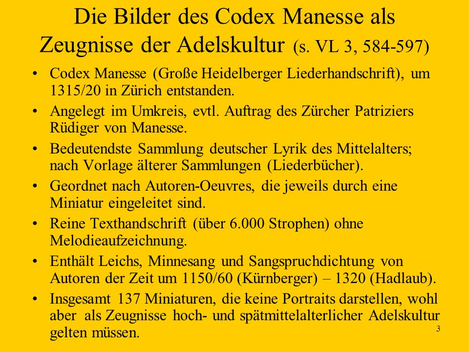 Die Bilder des Codex Manesse als Zeugnisse der Adelskultur (s