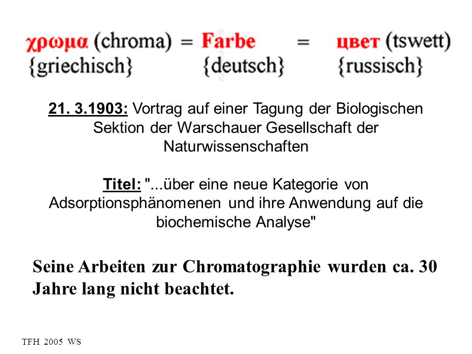 : Vortrag auf einer Tagung der Biologischen Sektion der Warschauer Gesellschaft der Naturwissenschaften