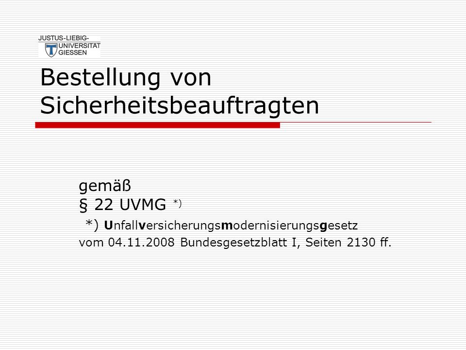 Bestellung von Sicherheitsbeauftragten