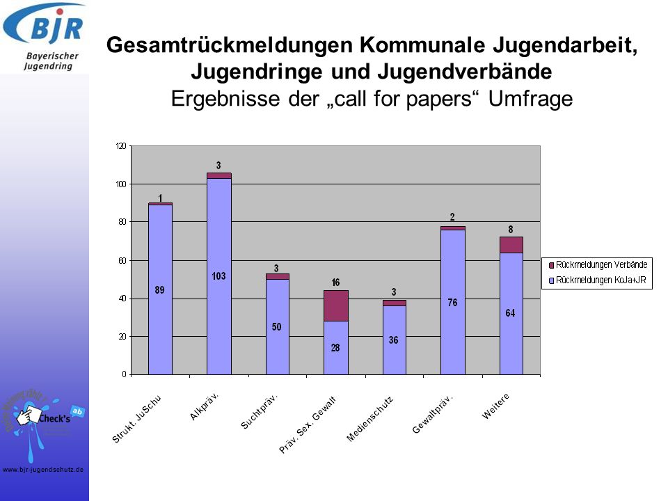 Gesamtrückmeldungen Kommunale Jugendarbeit, Jugendringe und Jugendverbände Ergebnisse der „call for papers Umfrage