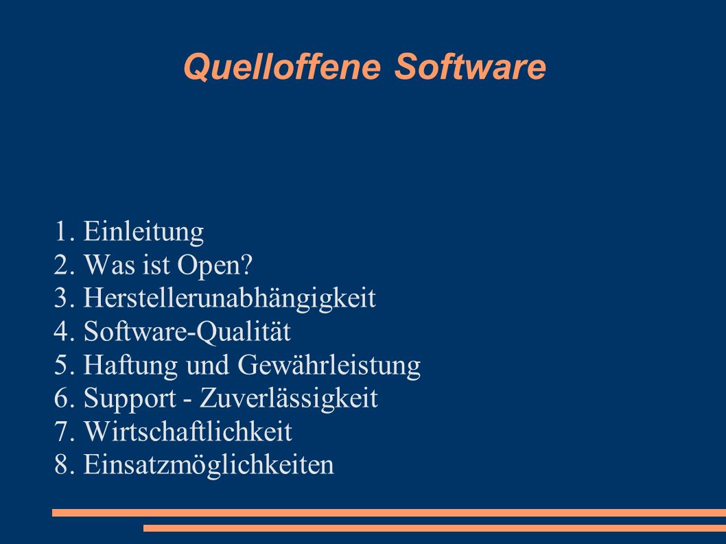 Quelloffene Software 1. Einleitung 2. Was ist Open