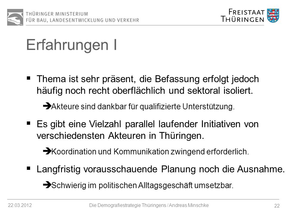 Die Demografiestrategie Thüringens / Andreas Minschke