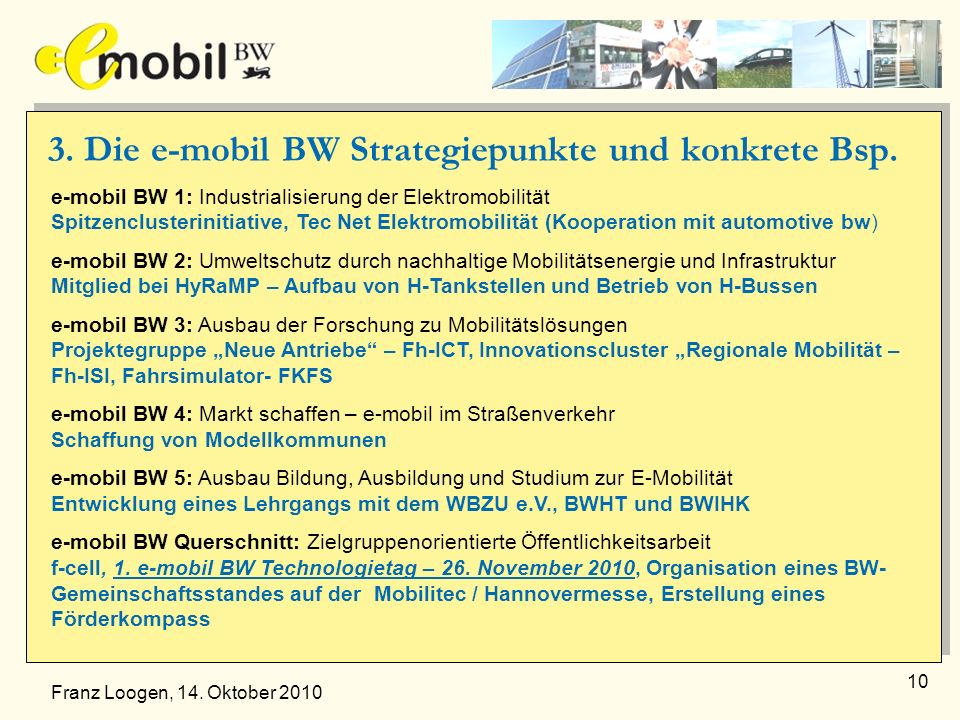 3. Die e-mobil BW Strategiepunkte und konkrete Bsp.