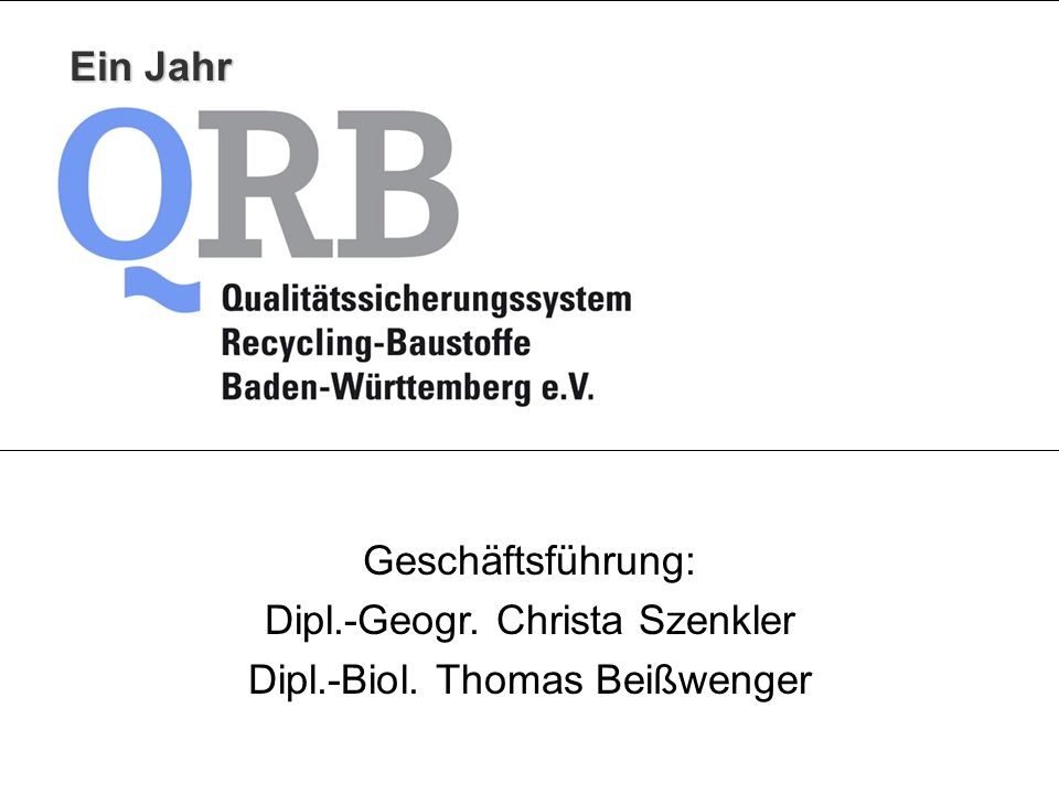 Dipl.-Geogr. Christa Szenkler Dipl.-Biol. Thomas Beißwenger