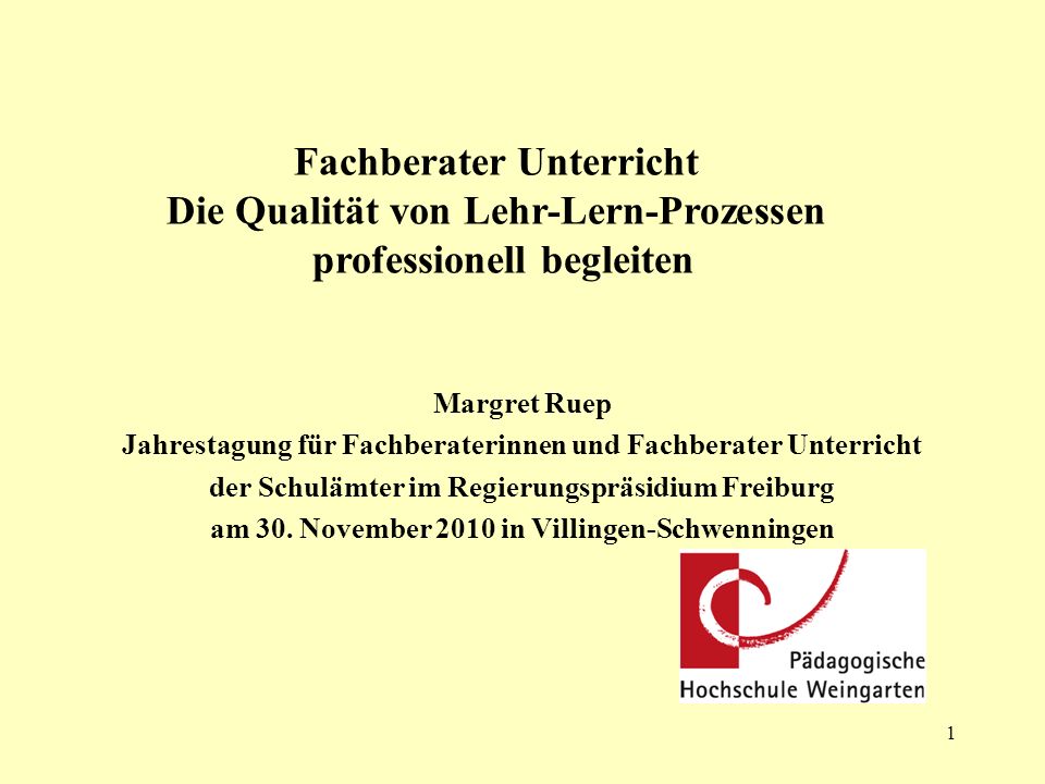 Fachberater Unterricht Die Qualität von Lehr-Lern-Prozessen