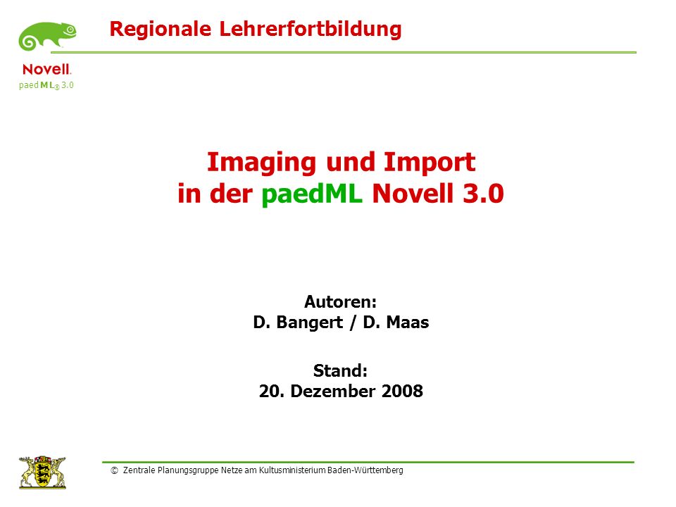 Imaging und Import in der paedML Novell 3.0