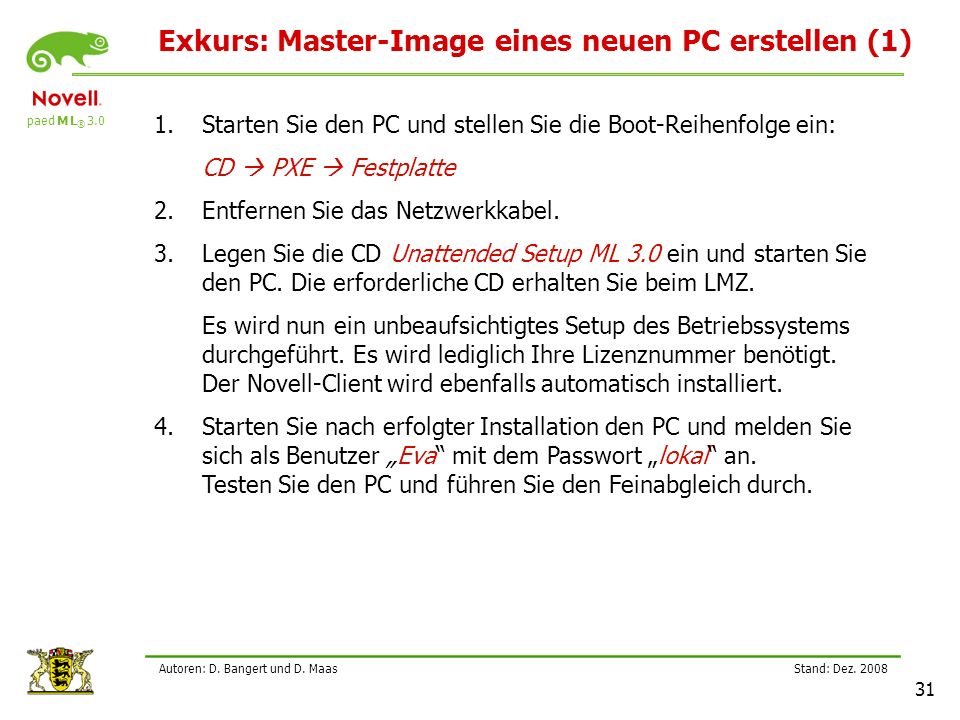 Exkurs: Master-Image eines neuen PC erstellen (1)