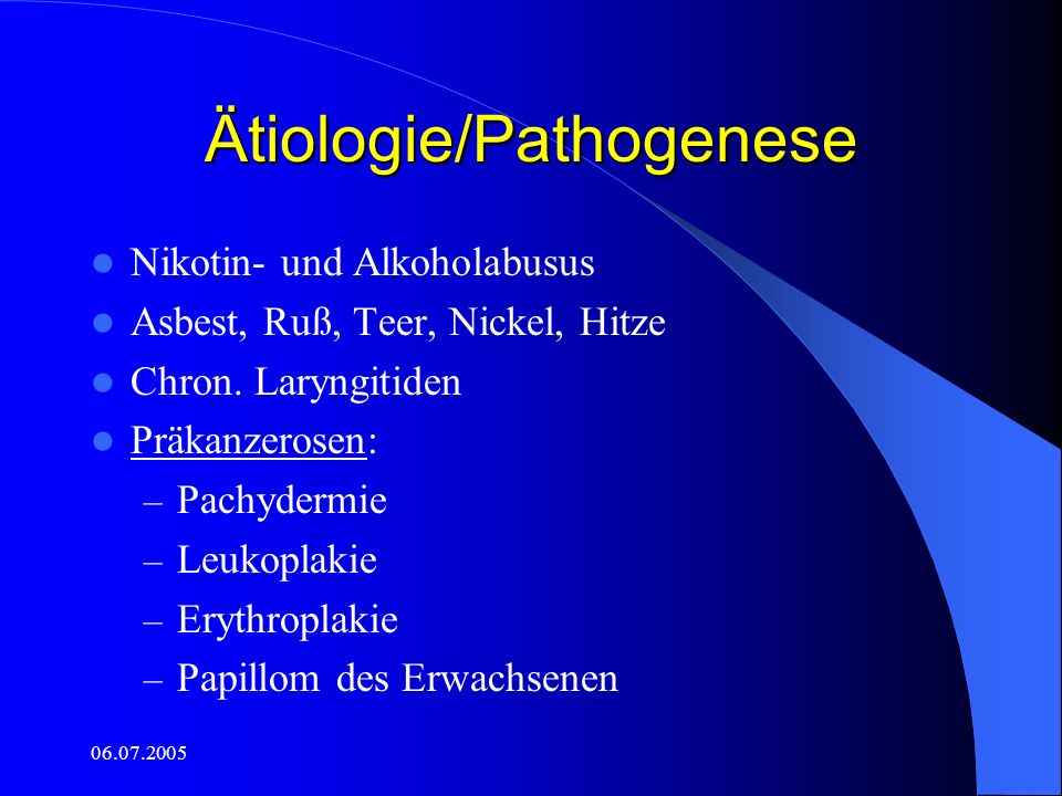Ätiologie/Pathogenese