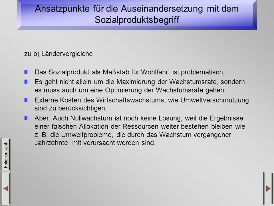 Ansatzpunkte für die Auseinandersetzung mit dem Sozialproduktsbegriff