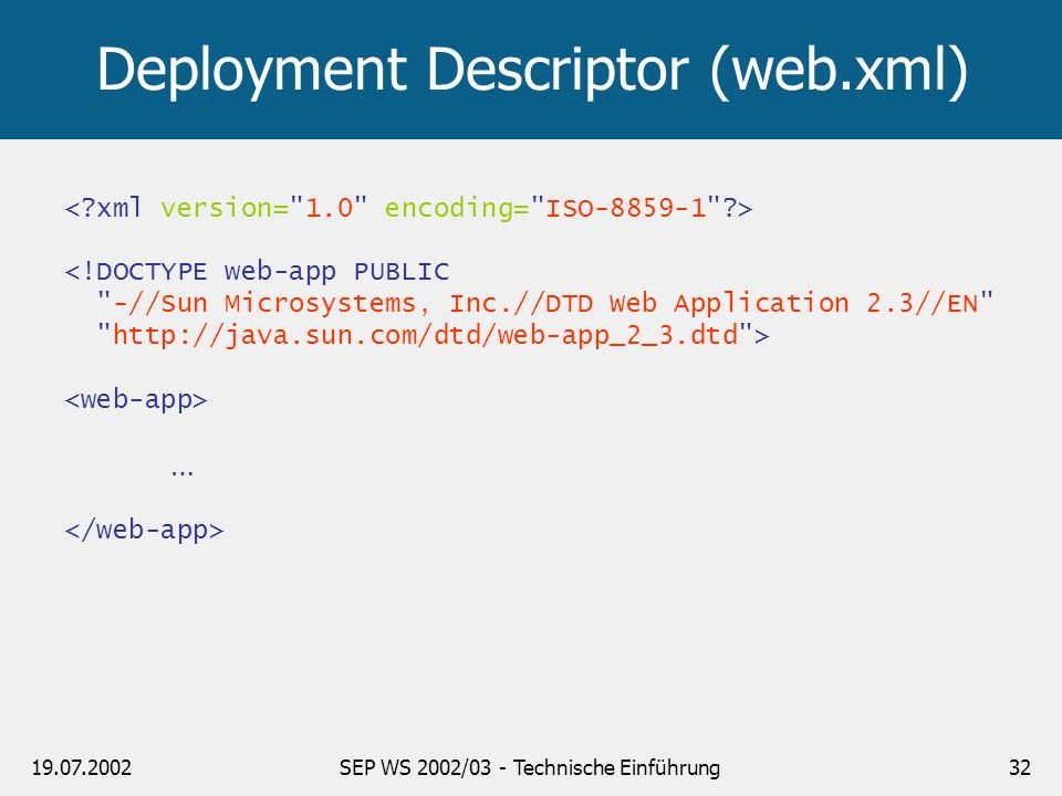 Deployment Descriptor (web.xml)