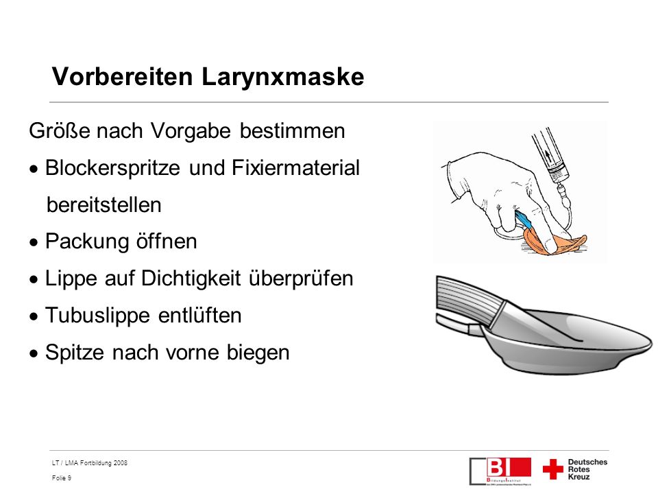 Vorbereiten Larynxmaske