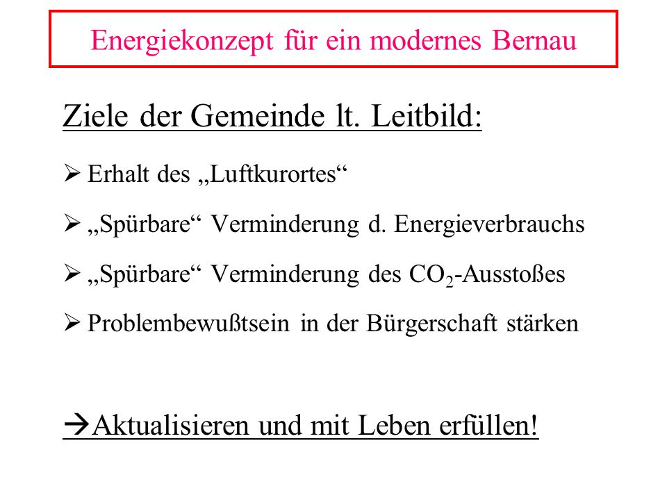 Energiekonzept für ein modernes Bernau
