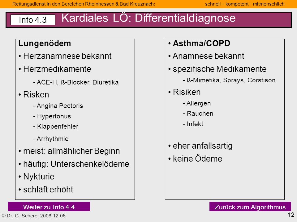 Kardiales LÖ: Differentialdiagnose