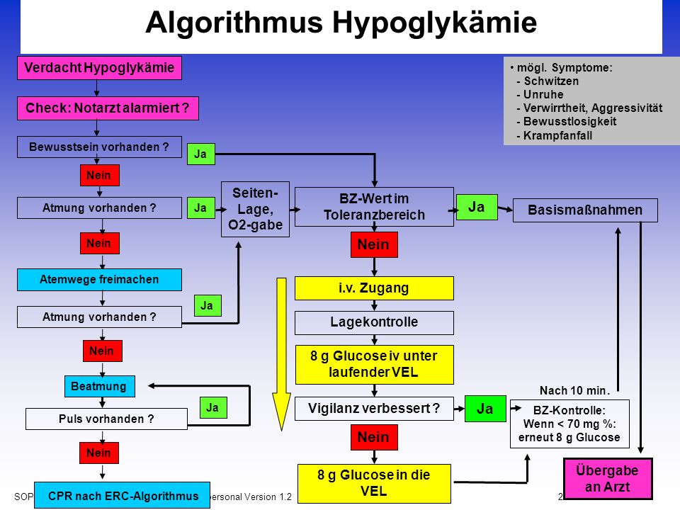 Algorithmus Hypoglykämie